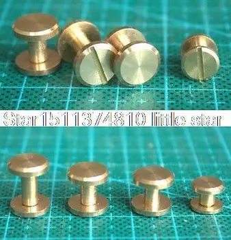 10x Solid Brass Screw Copper buckle Nail Rivets Craft Strap 10mm surface