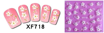 DIY Nail Beauty Materials 3D White Flower Nail Sticker art decorations manicure adesivo de unha unhas nail tools XF718
