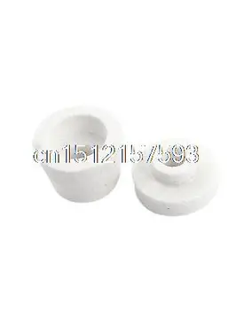 2PCS White 6mm Hole Dia Wire Tapered Ceramic Electrical Insulator AC250V 500C