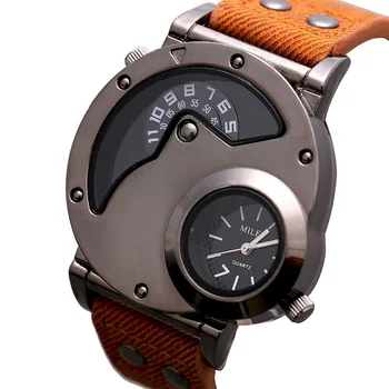 High-end 2 Dials Brand Watches Men Luxury Trendy Canvas Sports Watch Fashion Casual Camping Wristwatch Relogio Masculino Clock