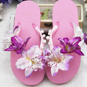 Fashion Summer style women shoes flat non-slip Rose comfortable soft slippers female large size sandals flip flops