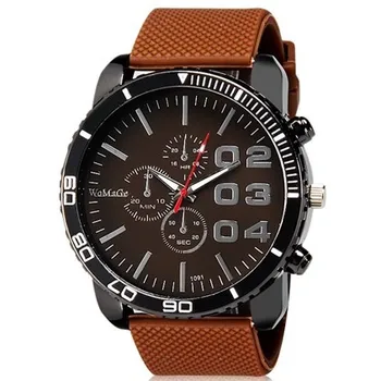 WoMaGe quartz mens wrist watch Men's Analog Watch with Silicone Strap plastic watchband