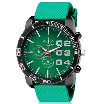 WoMaGe quartz mens wrist watch Men's Analog Watch with Silicone Strap plastic watchband
