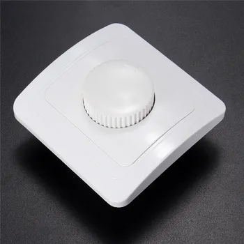 NEW AC Rotary Dimmer Switch Light Intensity Brightness Control Socket Panel 4A Max AC 110V / 220V White