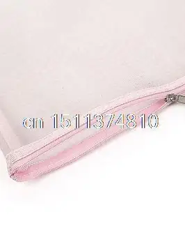 Zip Up Nylon Mesh A4 Paper Document File Pen Bag Holder Organizer Light Pink