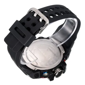 Men Wristwatch Analog Relogio Digital Display Military Alarm Stopwatch Black Silicone Strap Men Quartz Casual Mens Sports Watch