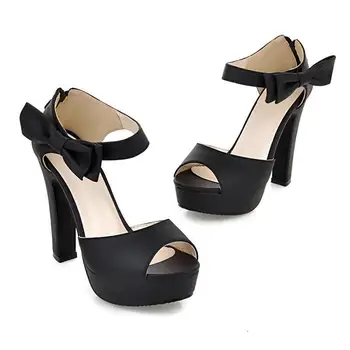 DRFARGO New summer Peep toe Ankle strap orange Sweet Thick high heel Sandals Platform Lady women shoes