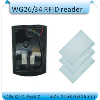 125Khz Rfid WG26 Reader /contactless reader ID Card Reader WG26/34 EM4100 Card Reader +10pcs card
