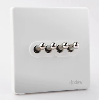 UK standard light switch,white and black wall switch, Fashion British Style,100~250V DIY toggle switch,4 gang 1 way / 2 way,
