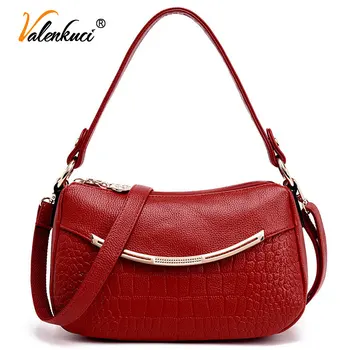 Valenkuci Women Leather Handbags Women Messenger Bags Cowhide bolsa feminina Women Bag bolsos Shoulder Bags Crossbody Bag SD-807