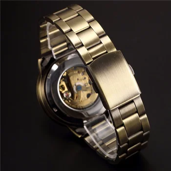 Top Brand Luxury Shenhua Mechanical Watches Men Fashion Retro Bronze Skeleton Automatic Mechanical Watch Wristwatch Reloj Hombre