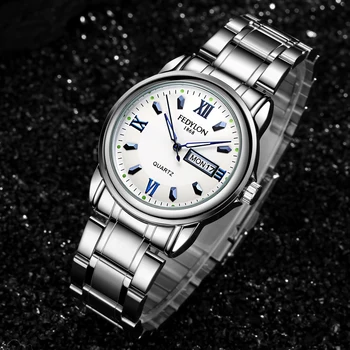 Relojes Hombre 2016 Luxury Brand Watches Men Steel Clock Men Day Date Waterproof Men's Watch Quartz Wrist Watches For Men 0309