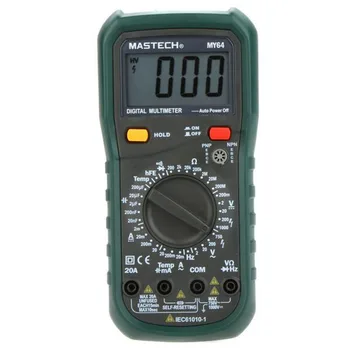 MASTECH MY64 Digital Multimeter DMM Frequency Capacitance Temperature Meter Tester w/ hFE Test Ammeter Multitester Multimetro