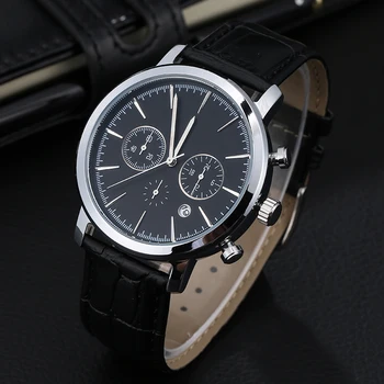 Relogio Masculino Brand Luxury Super Soft Leather Quartz Watch Men Waterproof Date Men Watches Erkek Saat 0335