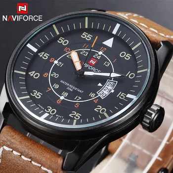 2016 New Design Military Style Watch Men's Leather Strap Sports Watches Men Quartz Hour Date Clock Fashion Casual Wrist Watch