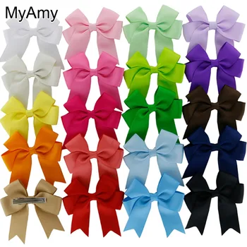 MyAmy 40pcs/lot 3.3'' grosgrain ribbon cheer bows WITH alligator hair clips hairbow
