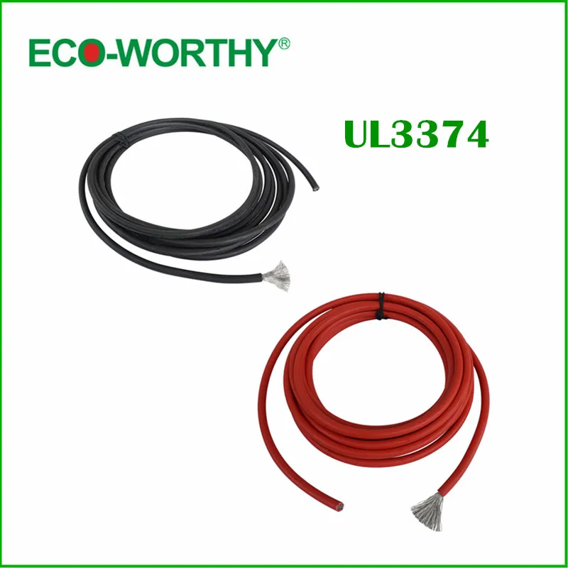 Eco-Worhty New fashional UL3374 6AWG Black Aviation Connector Welding Cable Worldwide