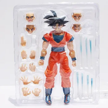 Anime Dragon Ball Z SHFiguarts Son Gokou Action Figure Goku PVC Model Dolls Toys Face Changeable Great Gifts 15cm Approx Retail