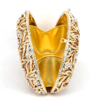 Luxury Safari Animal Purse Women Evening Bag Crystal Clutch Party Handbag Purse Diamonds Hollow Out 88620-D