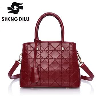Top-Handle bags inclined shoulder ladies hand bag Women Genuine leather handbag sac 2016 woman bags handbags women famous brands