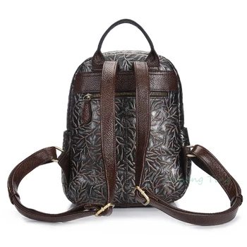 2017 Fmous Design Fashion Genuine Leather Women Backpack Girls School Bags Zipper Shoulder Women's Backpack
