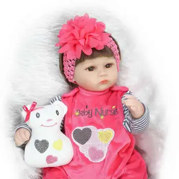2017 New Style 17 Inch Silicone Babies Alive Soft Toys Reborn Baby Doll Kids Playmate Gift For Girls Bouquets Kids Birthday Gift