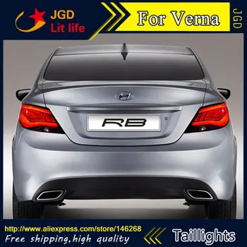 Car Styling tail lights for Hyundai Verna 2011-2013 LED Tail Lamp rear trunk lamp cover drl+signal+brake+reverse