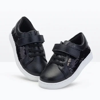 T. S. kids shoes antislip Spring and Autumn new buckle non - slip leather children 's sports shoes boys girls shoes kids sneaker