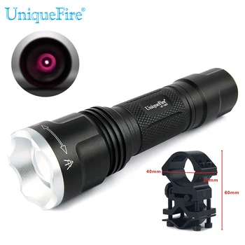 UniqueFire 1507-850nm 3W Zoomable LED Flashlight Torch Infrared Night Vision Fill Light Lamp+Gun Mount