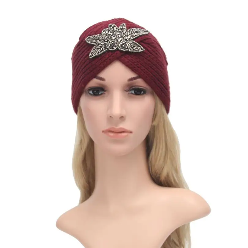 2017 Fashion Knitting Wool Hat Womens Winter Warm Knit Crochet Ski Female Hat Braided Turban Headdress Solid Cap Gorros Dec14