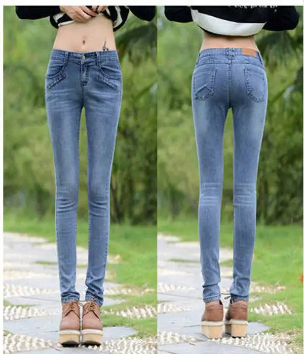 Pretty fashion women jeans pencil pants female skinny autumn /winter denim trousers lady long slim fit pants S634