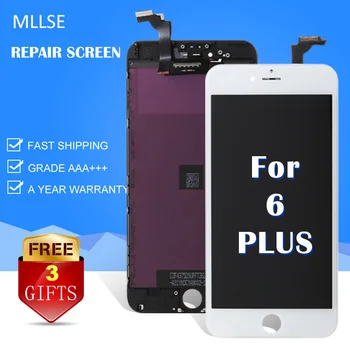 MLLSE For iPhone 6 Plus LCD No Dead Pixel Replacement Screen 5.5 + LCD Display Digitizer With Touch Screen Assembly Black White