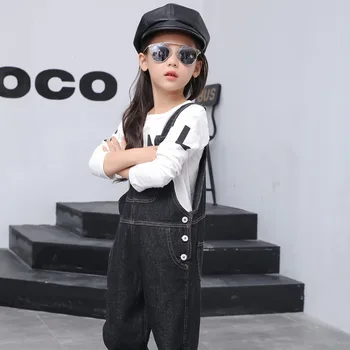 Girl Autumn Salopettes New Pattern Korean Children's Garment Child Children Cowboy Trousers