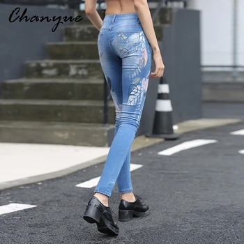 Chanyue Boyfriend Jeans For Women Skinny Denim Jeans Woman Pencil Trousers Calcas Jeans Feminina Fashion Painted Jeans Pants