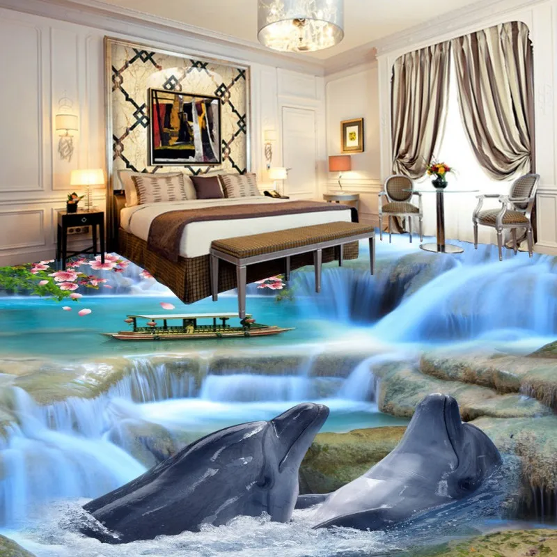 Beautiful Atmosphere Bathroom Bedroom 3D Floor wear non-slip shopping mall living room lobby office flooring mural