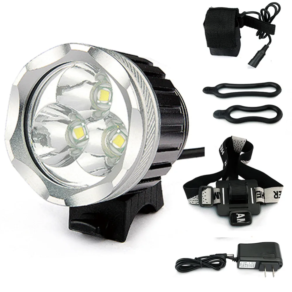 UniqueFire HD004 3*CREE XML U2 LED Brightest 3800Lumen Bright Headlight Hiking Mountain Bikelight USB Rechargeable Headlamp set