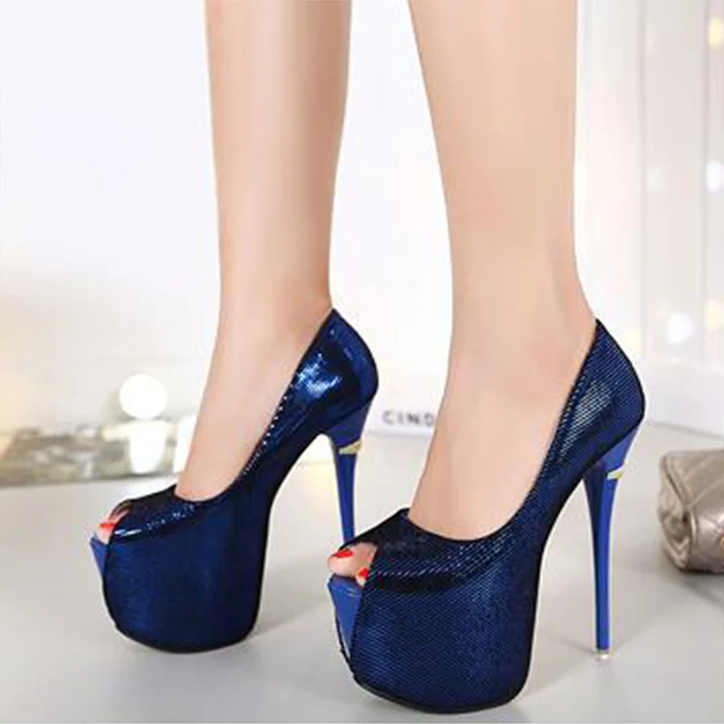 2016 European Fashion Peep Toe Women Shoes 15.5 CM High Heels Thin Heels OL Elegant Women Shoes