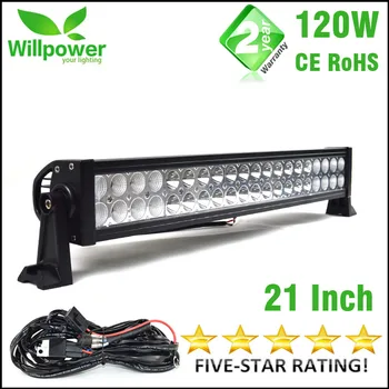 Double rows Combo beam offroad straight 21 inch 120W 4x4 car work led light bar 12v for JEEP 4WD Truck Boat