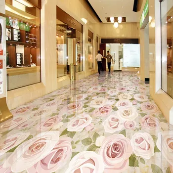 Jade embossed plants flowers flooring painting wallpaper bedroom hotel floor mural