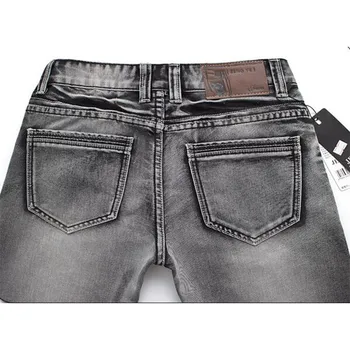 Man's Brand Spring Summer gray Retro Nostalgia Straight Denim Jeans Men Size 28-38 Casual Men Long Pants Trousers Biker Jeans