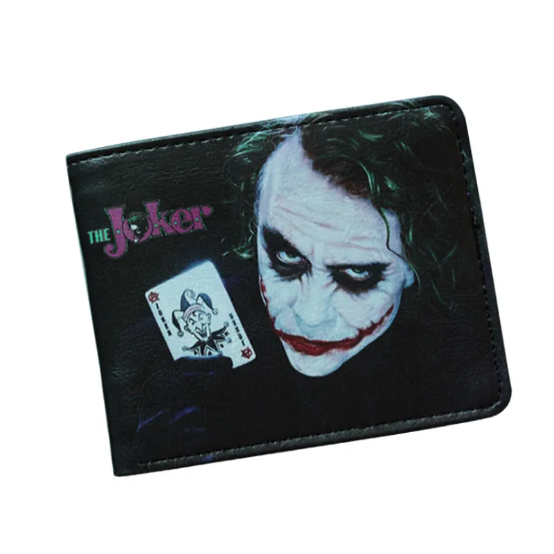 Comics Dc MOVIE The Joker Wallet Avenger Villains Wallet Leather Anime Batman Purses ID Card Holder Short Cartoon Wallet For Boy