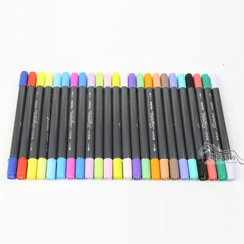 Art and Graphic Drawing Manga Water Based Ink Twin Tip Brushand Fine Tip Sketch Marker Pen 12 18 24 Colors /SET Brush Pen