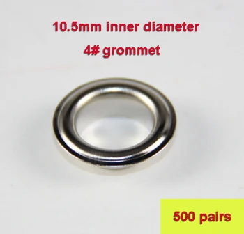 4# Silver Iron Grommet Eyelet for Manual Eyelet Puncher Hand Press Puncher Grommet for Flex Banner 500set/pack