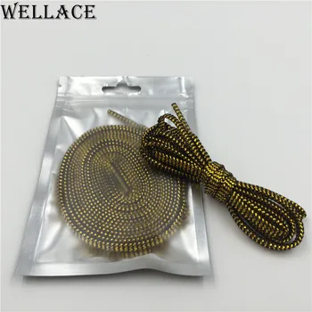 Wellace Cool glitter shoe laces fun flat sparkle replacement dual tone shoelaces Metallic Yarn gold silver bootlaces 125cm/49