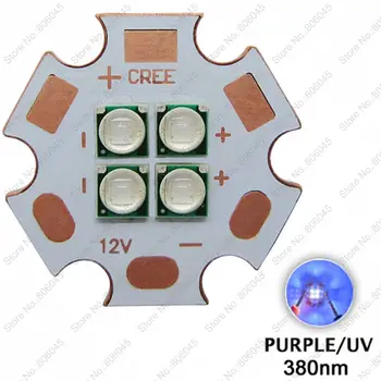 7V / 14V Epileds 3535 4Chips 4LEDs 12W High Power LED Emitter UV / Ultraviolet 365nm 380nm 395nm 420nm with 20mm Copper PCB
