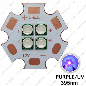 7V / 14V Epileds 3535 4Chips 4LEDs 12W High Power LED Emitter UV / Ultraviolet 365nm 380nm 395nm 420nm with 20mm Copper PCB
