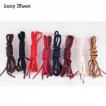6 pairs  fashion casual leather shoelace 85cm Multi Color Cotton Waxed Round shoe laces