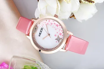 Luxury Brand KEZZI K-1272 Leather Strap Women Dress Watch Lady Crystal Quartz Watch Women Wristwatch relogio feminino