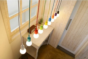 DIY Edison Modern Colorful Vintage Bulbs Bar Muuto E27 Art Hanging Ceiling Christmas Pendant Lights Lighting Decor 100cm Wire