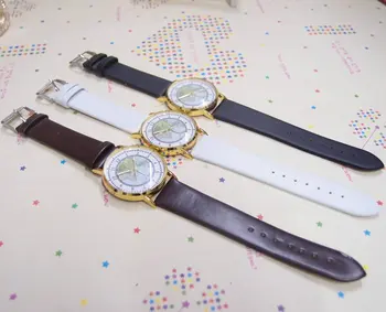 Lowest Price Fashion World Map Leather Watch Women Ladies Men Elegant dress Quartz Wristwatches Female Watch am-2